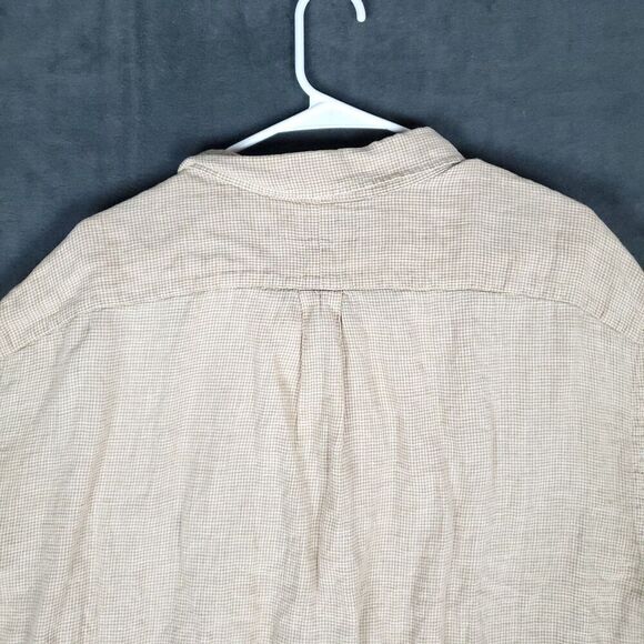 Ralph Lauren Short Sleeve Plaid Men's Size 2XLT Light Brown Button Up Shirt - Picture 7 of 10
